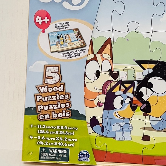 Spin Master Toys Bluey Childrens Wood Puzzles Set If 5